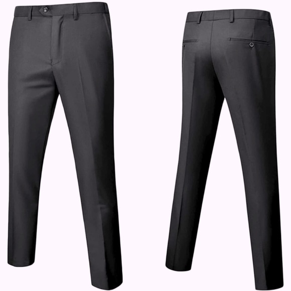 Tuxedo Suit | Black & Burgundy | 3 Piece | Size Large - Picture 4 of 7